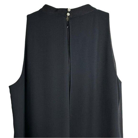 Karl Lagerfeld Paris Black Sleeveless Fringe Hem Shift Dress Size 12‎  NWOT - Picture 7 of 14